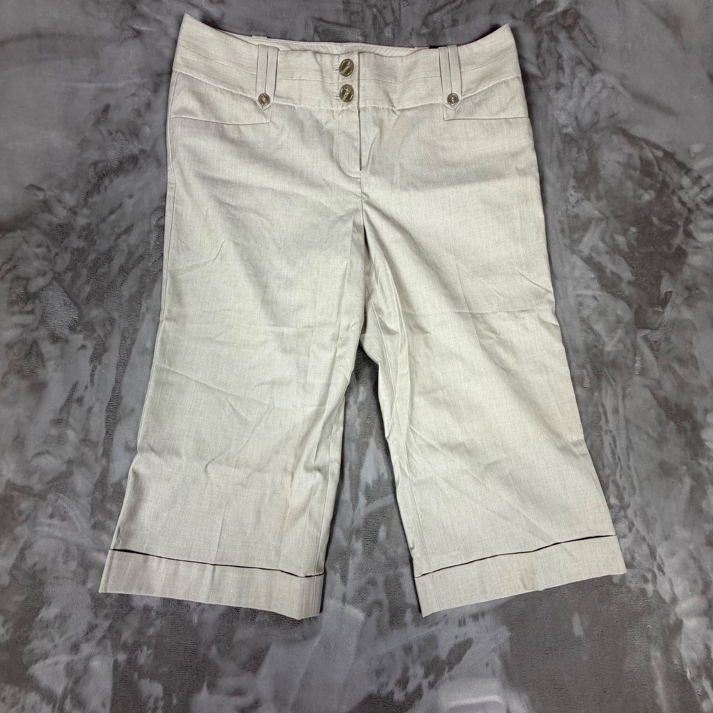 The Limited Collection Cassidy Fit Capri Pants Beige Cuffed Crop Trousers 12 NWT